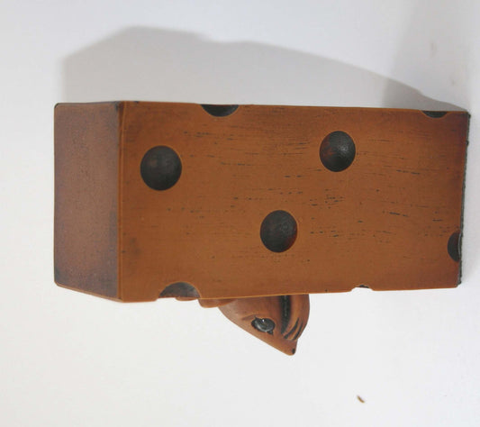 Church Mouse Hiding in a Cheese Block, side view