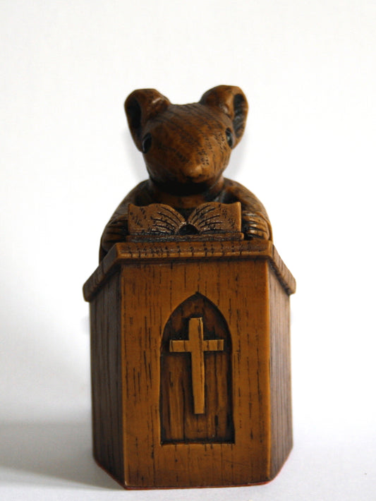  Mouse at the Pulpit reading from the Bible - front
